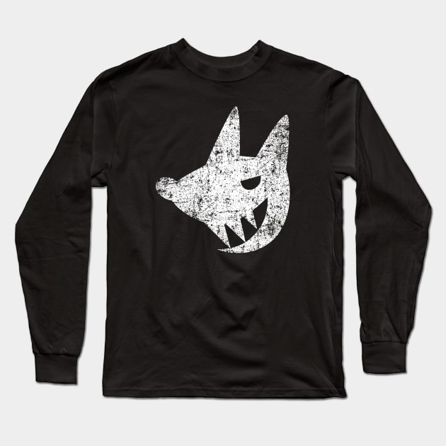 Cute Laughing Wolf - Distressed Long Sleeve T-Shirt by PsychicCat